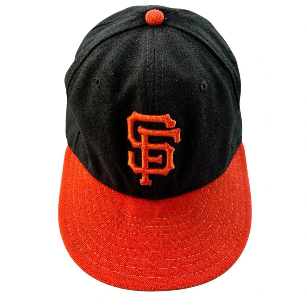 New Era 59FIFTY San Francisco Giants On-Field Fitted Hat Black Orange 6 7/8